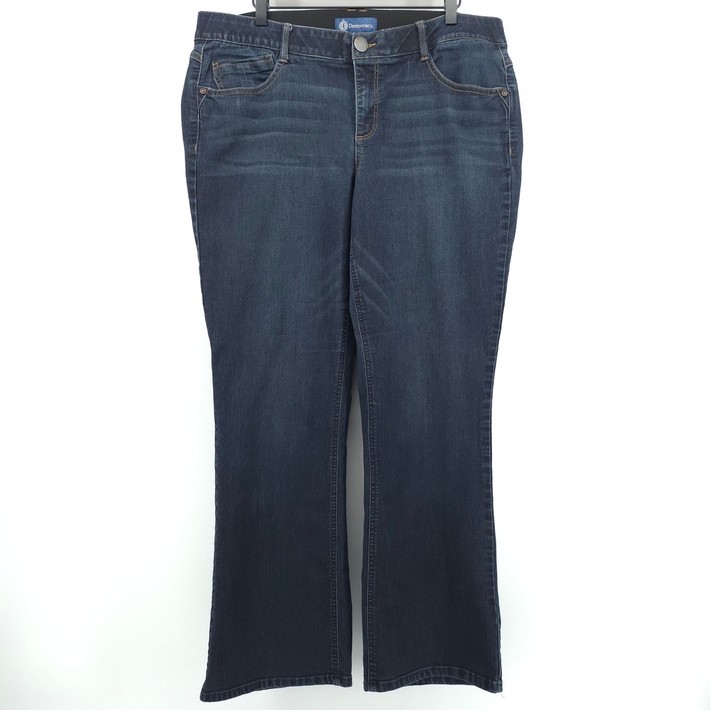 Democracy Absolution Women Jeans 18W Dark Wash Bootcut WBB1221EA Stretch Indigo